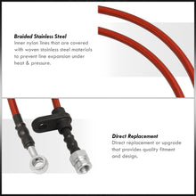 Load image into Gallery viewer, Honda Accord 1998-2002 Stainless Steel Braided Oil Brake Lines Red (Models with Rear Disc Only)