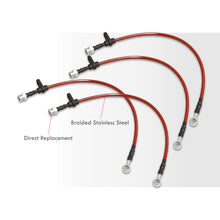 Load image into Gallery viewer, Honda Accord 1998-2002 Stainless Steel Braided Oil Brake Lines Red (Models with Rear Disc Only)