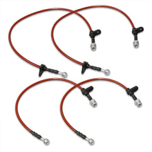 Load image into Gallery viewer, Honda Prelude 1988-1991 Stainless Steel Braided Oil Brake Lines Red
