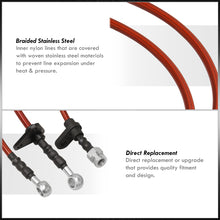 Load image into Gallery viewer, Honda Prelude 1988-1991 Stainless Steel Braided Oil Brake Lines Red
