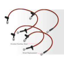 Load image into Gallery viewer, Honda Prelude 1988-1991 Stainless Steel Braided Oil Brake Lines Red