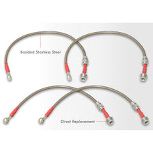 Load image into Gallery viewer, Nissan Sentra 2002-2006 Stainless Steel Braided Oil Brake Lines Silver (Models with Rear Disc Only)