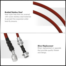Load image into Gallery viewer, Nissan Sentra 2002-2006 Stainless Steel Braided Oil Brake Lines Red (Models with Rear Disc Only)