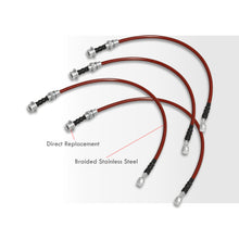 Load image into Gallery viewer, Nissan Sentra 2002-2006 Stainless Steel Braided Oil Brake Lines Red (Models with Rear Disc Only)