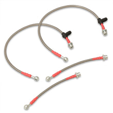 Load image into Gallery viewer, Toyota Celica GTS 2000-2005 / Scion TC 2005-2010 Stainless Steel Braided Oil Brake Lines Silver (Models with Rear Disc Only)