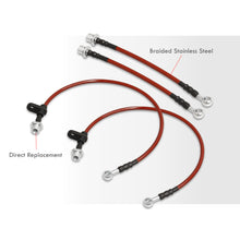 Load image into Gallery viewer, Toyota Celica GTS 2000-2005 / Scion TC 2005-2010 Stainless Steel Braided Oil Brake Lines Red (Models with Rear Disc Only)
