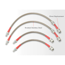 Load image into Gallery viewer, Toyota Corolla 1984-1987 Stainless Steel Braided Oil Brake Lines Silver (Models with Rear Drum Brakes Only)