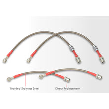 Load image into Gallery viewer, Toyota Corolla 1988-1992 Stainless Steel Braided Oil Brake Lines Silver (Models with Rear Disc Only)