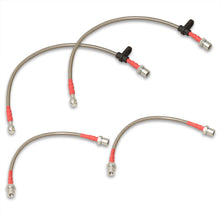 Load image into Gallery viewer, Toyota Corolla 1993-2002 Stainless Steel Braided Oil Brake Lines Silver (Models with Rear Drum Brakes Only)