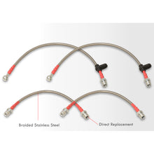 Load image into Gallery viewer, Toyota Corolla 1993-2002 Stainless Steel Braided Oil Brake Lines Silver (Models with Rear Drum Brakes Only)