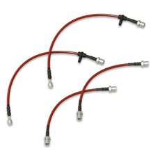 Load image into Gallery viewer, Toyota Corolla 1993-2002 Stainless Steel Braided Oil Brake Lines Red (Models with Rear Drum Brakes Only)