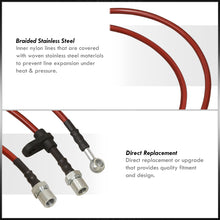 Load image into Gallery viewer, Toyota Corolla 1993-2002 Stainless Steel Braided Oil Brake Lines Red (Models with Rear Drum Brakes Only)