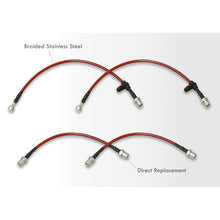 Load image into Gallery viewer, Toyota Corolla 1993-2002 Stainless Steel Braided Oil Brake Lines Red (Models with Rear Drum Brakes Only)
