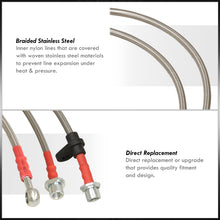 Load image into Gallery viewer, Toyota Corolla 2003-2008 Stainless Steel Braided Oil Brake Lines Silver (Models with Rear Drum Brakes Only)