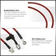 Load image into Gallery viewer, Toyota Corolla 2003-2008 Stainless Steel Braided Oil Brake Lines Red (Models with Rear Drum Brakes Only)