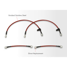 Load image into Gallery viewer, Toyota Corolla 2003-2008 Stainless Steel Braided Oil Brake Lines Red (Models with Rear Drum Brakes Only)