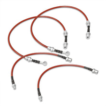 Load image into Gallery viewer, Toyota Supra 1986-1991 Stainless Steel Braided Oil Brake Lines Red