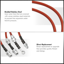 Load image into Gallery viewer, Toyota Supra 1986-1991 Stainless Steel Braided Oil Brake Lines Red