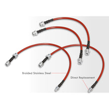 Load image into Gallery viewer, Mazda RX7 1981-1983 Stainless Steel Braided Oil Brake Lines Red (Models with Rear Drum Brakes Only)