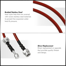 Load image into Gallery viewer, Mazda MX6 626 1993-1997 / Ford Probe GT V6 (Excl. GTS Models) 1993-1997 Stainless Steel Braided Oil Brake Lines Red
