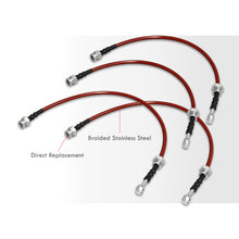 Load image into Gallery viewer, Mazda MX6 626 1993-1997 / Ford Probe GT V6 (Excl. GTS Models) 1993-1997 Stainless Steel Braided Oil Brake Lines Red