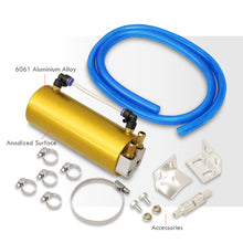 Load image into Gallery viewer, Universal 350ML Cylinder Oil Catch Can Tank 6.25"x3.25"x3.25" Gold