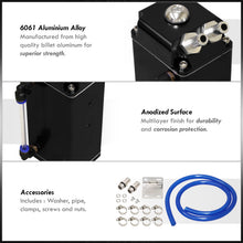 Load image into Gallery viewer, Universal 600ML Rectangular Oil Catch Can Tank 7"x3"x2.5" Black
