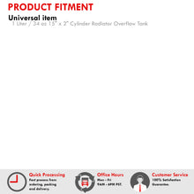 Load image into Gallery viewer, Universal 1 Liter / 34 oz 15" x 2" Cylinder Radiator Overflow Tank Red