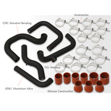 Load image into Gallery viewer, Honda Civic 1988-2000 / CRX 1988-1991 / Del Sol 1993-1997 / Acura Integra 1990-2001 Aluminum Piping Kit Black (With SQV / SSQV Type BOV Flange)