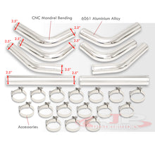 Load image into Gallery viewer, Universal 2.5" 8 Pieces Aluminum Piping Kit Polished (x2 Straight / x2 90 Degree / x2 120 Degree / x2 135 Degree)