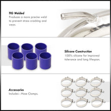 Load image into Gallery viewer, Nissan 240SX S13 180SX 89-94 CA18DET Bolt-On Aluminum Polished Piping Kit + Blue Couplers