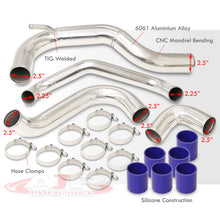 Load image into Gallery viewer, Nissan 240SX S13 180SX 89-94 CA18DET Bolt-On Aluminum Polished Piping Kit + Blue Couplers