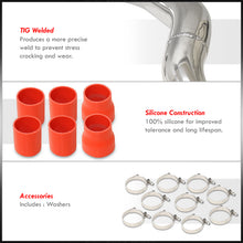 Load image into Gallery viewer, Nissan 240SX S13 1989-1994 CA18DET Bolt-On Aluminum Polished Piping Kit + Red Couplers