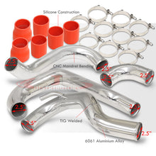 Load image into Gallery viewer, Nissan 240SX S13 1989-1994 CA18DET Bolt-On Aluminum Polished Piping Kit + Red Couplers