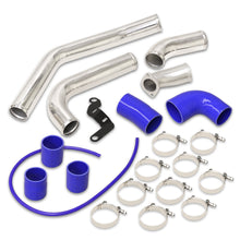 Load image into Gallery viewer, Mitubishi Lancer Evo X 2008-2015 Bolt-On Aluminum Polished Piping Kit + Blue Couplers
