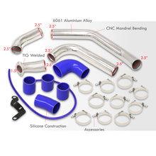Load image into Gallery viewer, Mitubishi Lancer Evo X 2008-2015 Bolt-On Aluminum Polished Piping Kit + Blue Couplers
