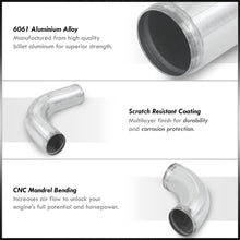 Load image into Gallery viewer, Universal 3" 12 Pieces Aluminum Piping Kit Polished (x2 Straight / x6 90 Degree Long / x4 90 Degree Short) + Silicone Couplers Blue + Universal Aluminum Intercooler (Tube & Fin | Overall: 30.75" x 11.75" x 3.0" | Core: 23.5" x 11.75" x 3.0")