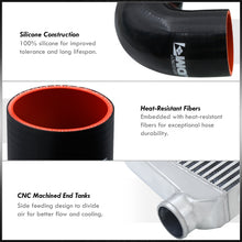 Load image into Gallery viewer, Universal 3" 12 Pieces Aluminum Piping Kit Polished (x2 Straight / x6 90 Degree Long / x4 90 Degree Short) + Silicone Couplers Black + Universal Aluminum Intercooler (Bar & Plate | Overall: 31.0" x 11.75" x 3.0" | Core: 23.0" x 11.0" x 3.0")