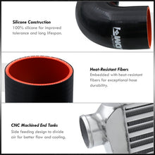 Load image into Gallery viewer, Universal 3" 12 Pieces Aluminum Piping Kit Black (x2 Straight / x6 90 Degree Long / x4 90 Degree Short) + Silicone Couplers Black + Universal Aluminum Intercooler (Tube & Fin | Overall: 30.75" x 11.75" x 3.0" | Core: 23.5" x 11.75" x 3.0")