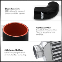 Load image into Gallery viewer, Universal 3" 8 Pieces Aluminum Piping Kit Polished (x2 Straight / x2 90 Degree / x2 120 Degree / x2 135 Degree) + Silicone Couplers Black + Universal Aluminum Intercooler (Tube & Fin | Overall: 30.75" x 11.75" x 3.0" | Core: 23.5" x 11.75" x 3.0")