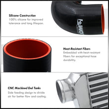 Load image into Gallery viewer, Universal 3" 12 Pieces Aluminum Piping Kit Polished (x2 Straight / x6 90 Degree Long / x4 90 Degree Short) + Silicone Couplers Black + Universal Aluminum Intercooler (Tube & Fin | Overall: 30.75" x 11.75" x 3.0" | Core: 23.5" x 11.75" x 3.0")