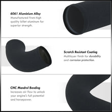 Load image into Gallery viewer, Universal 2.5" 12 Pieces Aluminum Piping Kit Black (x2 Straight / x6 90 Degree Long / x4 90 Degree Short) + Silicone Couplers Black + Universal Aluminum Intercooler (Bar & Plate | Overall: 27.5" x 7.0" x 2.5" | Core: 21.5" x 7.0" x 2.25")