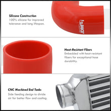 Load image into Gallery viewer, Universal 3" 8 Pieces Aluminum Piping Kit Black (x2 Straight / x2 90 Degree / x2 135 Degree / x2 U-Pipe) + Silicone Couplers Red + Universal Aluminum Intercooler (Tube & Fin | Overall: 30.75" x 11.75" x 3.0" | Core: 23.5" x 11.75" x 3.0")