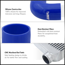 Load image into Gallery viewer, Universal 3" 12 Pieces Aluminum Piping Kit Polished (x2 Straight / x6 90 Degree Long / x4 90 Degree Short) + Silicone Couplers Blue + Universal Aluminum Intercooler (Bar & Plate | Overall: 31.0" x 11.75" x 3.0" | Core: 23.0" x 11.0" x 3.0")