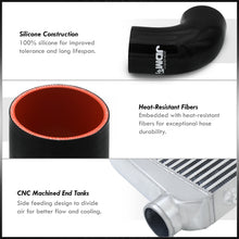 Load image into Gallery viewer, Universal 3" 8 Pieces Aluminum Piping Kit Black (x2 Straight / x2 90 Degree / x2 135 Degree / x2 U-Pipe) + Silicone Couplers Black + Universal Aluminum Intercooler (Bar & Plate | Overall: 31.0" x 11.75" x 3.0" | Core: 23.0" x 11.0" x 3.0")