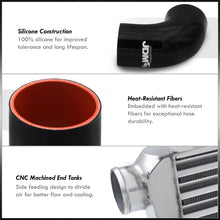 Load image into Gallery viewer, Universal 3" 8 Pieces Aluminum Piping Kit Black (x2 Straight / x2 90 Degree / x2 135 Degree / x2 U-Pipe) + Silicone Couplers Black + Universal Aluminum Intercooler (Tube & Fin | Overall: 30.75" x 11.75" x 3.0" | Core: 23.5" x 11.75" x 3.0")
