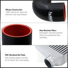 Load image into Gallery viewer, Universal 3" 12 Pieces Aluminum Piping Kit Black (x2 Straight / x6 90 Degree Long / x4 90 Degree Short) + Silicone Couplers Black + Universal Aluminum Intercooler (Bar & Plate | Overall: 31.0" x 11.75" x 3.0" | Core: 23.0" x 11.0" x 3.0")