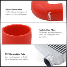 Load image into Gallery viewer, Universal 3" 12 Pieces Aluminum Piping Kit Black (x2 Straight / x6 90 Degree Long / x4 90 Degree Short) + Silicone Couplers Red + Universal Aluminum Intercooler (Bar & Plate | Overall: 31.0" x 11.75" x 3.0" | Core: 23.0" x 11.0" x 3.0")