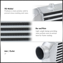 Load image into Gallery viewer, Universal 3" 8 Pieces Aluminum Piping Kit Polished (x2 Straight / x2 90 Degree / x2 135 Degree / x2 U-Pipe) + Silicone Couplers Black + Universal Aluminum Intercooler (Bar & Plate | Overall: 31.0" x 11.75" x 3.0" | Core: 23.0" x 11.0" x 3.0")