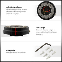 Load image into Gallery viewer, Universal Slim Style Steering Wheel Quick Release Black